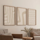 Bohemian Beige Canvas Prints Set by Axyaa - Modern Abstract Art for Home & Office