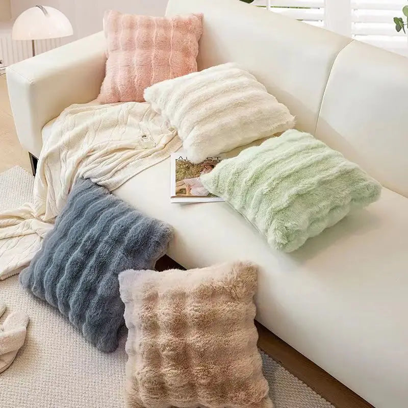 Axyaa Winter Plush Pillow Case: Nordic Home Decor Rectangle Cover