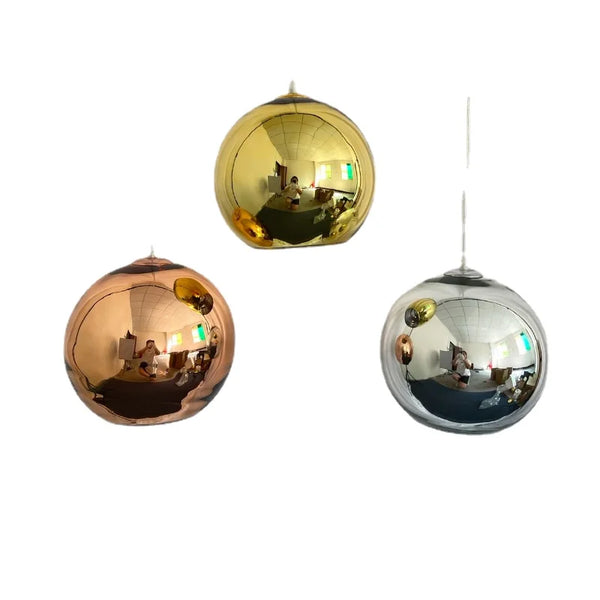 Axyaa Copper Glass Ball Pendant Globe Light for Kitchen Home Decor