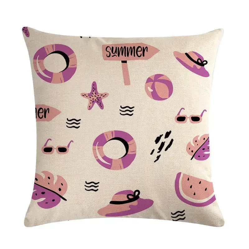 Nordic Cartoon Animal Print Linen Pillowcase for Axyaa Brand