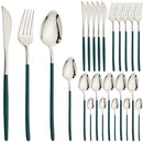 Axyaa 24Pcs Gold Stainless Steel Cutlery Set Dinnerware Flatware Silverware