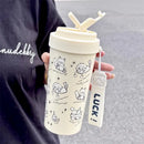 Snowman Cat Stainless Steel Insulated Water Cup by Axyaa - Cute Thermos Bottle
