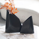 Axyaa Silver Trapezoidal Metal Vase for Home Decoration