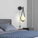 Axyaa Frosted Glass LED Wall Sconce in Copper Black