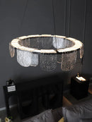 Axyaa Glass Chandelier: Modern Italian Style, Postmodern Design for Bedroom, Living Room, Dining Room