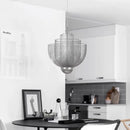 Axyaa Modern Metal Grid LED Chandelier for Home & Store Lighting