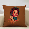 Axyaa African Lady Oil Painting Pillow Case Home Sofa Art Decoration Cover