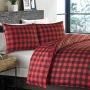 Axyaa Buffalo Plaid King Duvet Set, Reversible Cotton Bedding for All Seasons