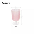 Axyaa Flower Glass Cup Set - Colourful Goblet for Home, Bar, and Cafe Drinkware