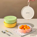 Axyaa Stainless Steel Round Lunch Box: Portable Double-layer Food Container