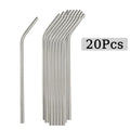 Axyaa Stainless Steel Reusable Drinking Straws - Set of 20