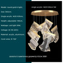 Axyaa Acrylic Leaf LED Chandelier Dimmable Light for Luxury Living Room Home Decor