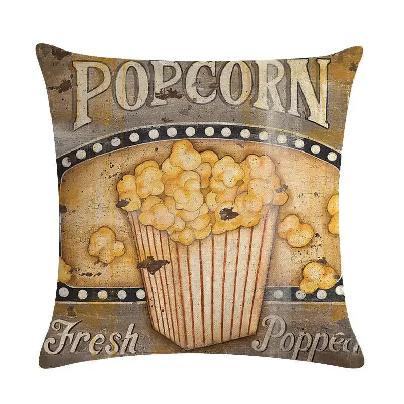 Axyaa Rock Guitar Pattern Throw Pillow Cover: Cotton Linen Cushion for Home Sofa
