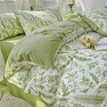 Axyaa 4-Piece Queen Size Dark Olive Green Duvet Cover Set