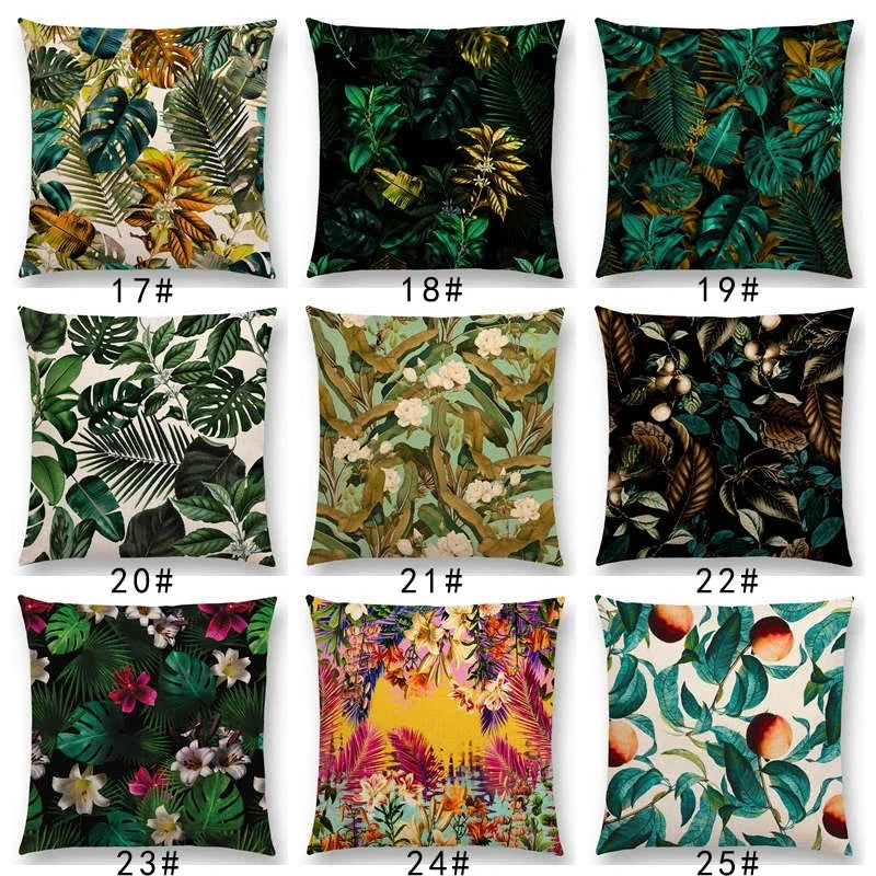 Axyaa Tropical Jungle Garden Throw Pillow Covers