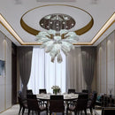 Axyaa Petal Glass Pendant Lights: Modern Chandeliers for Living & Dining Room Decor