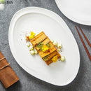 Axyaa Ceramic Oval Plate for Steak, Salad, Sushi, Dessert - Restaurant Molecular Cuisine