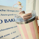Axyaa Pink Bear 10mm Silicone Straw Cap for Stanley Tumbler