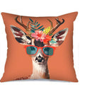Axyaa Floral Animals Sunglasses Pattern Cushion Cover for Sofa Bedroom Car Home Decor