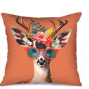 Axyaa Floral Animals Sunglasses Pattern Cushion Cover for Sofa Bedroom Car Home Decor