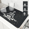 Axyaa Skull Astrology Kitchen Drying Mat - Quick Dry, Anti-Slip & Absorbent Drain Pad