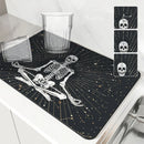 Axyaa Skull Astrology Kitchen Drying Mat - Quick Dry, Anti-Slip & Absorbent Drain Pad
