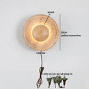 Axyaa Wooden LED Wall Lamp with Yellow Travertine Design