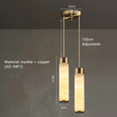 Natural Marble LED Pendant Lights Brass Nordic Lamp for Dining Room Kitchen Axyaa