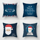 Axyaa Merry Santa Christmas Cushion Covers for Sofa, Bedroom, Car - Festive Pillow Cover