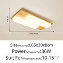 Axyaa Nordic LED Wood Ceiling Light - Modern Rectangular Room Decor Lamp