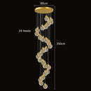 Axyaa Crystal Chandelier Stair Pendant Living Room Interior Lighting