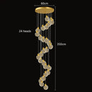 Axyaa Crystal Chandelier Stair Pendant Lamp Living Room Pendant Lights Interior Lighting
