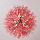 Axyaa Luxe Pink Glass Designer Chandelier Set for Living, Bedroom, and Dining Rooms