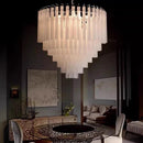 Axyaa Modern White Frosted Glass Large Round Chandelier