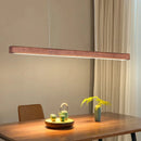 Axyaa Walnut Wood LED Chandelier Straight Strip Light