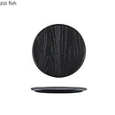 Axyaa Irregular Texture Ceramic Flat Plate for Restaurant and Molecular Cuisine