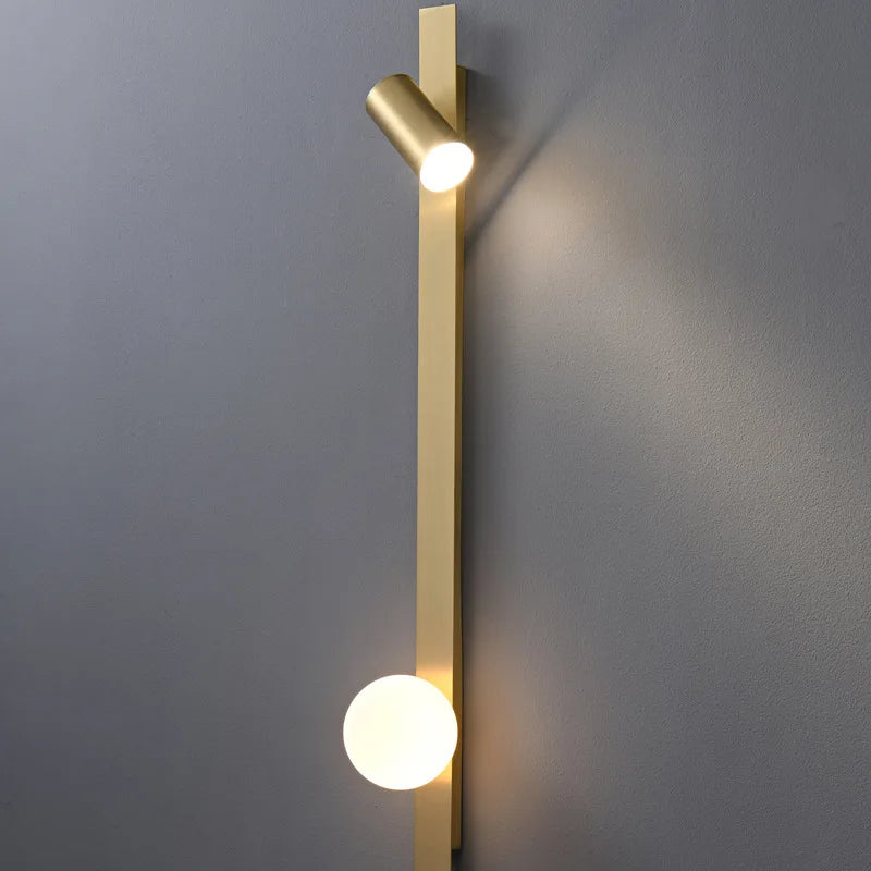 Axyaa Nordic Copper LED Wall Lamp for Customized Hotel Living Room
