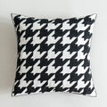 Axyaa Black White Embroidered Cotton Cushion Cover 45x45cm Square for Sofa Bed
