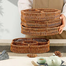 Axyaa Woven Rattan Storage Tray - 10 Styles Square Basket for Snacks, Bread & Food