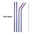 Axyaa Stainless Steel Straw Set - Reusable, High Quality, Colorful, with Cleaner Brush
