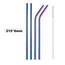 Axyaa Stainless Steel Straw Set - Reusable, High Quality, Colorful, with Cleaner Brush