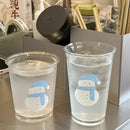 Axyaa Christmas Glass Cups 350ml Cute Festive Mug Bubble Tea Cocktail Cup