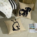 Embroidered Animal Cushion Cover 45x45cm by Axyaa - Puppy Horse Panda Bunny Zebra