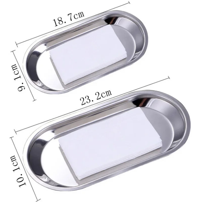 Axya Stainless Steel Towel Tray Dessert Plate Dish Snack Holder Tray