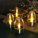Axyaa LED Solar Candles - Flameless Rechargeable Outdoor Night Light