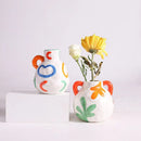 Axyaa Ceramic Hand-Painted Vase for Living Room Flower Arrangement