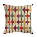 Axyaa Geometric Linen Cushion Cover: 45x45cm Pillowcase for Home Decor