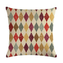Axyaa Geometric Linen Cushion Cover: 45x45cm Pillowcase for Home Decor
