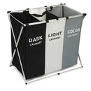 Axyaa Foldable 3-Grid Waterproof Laundry Basket & Toy Organizer Hamper