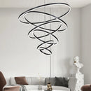 Axyaa Circle Ring Chandelier for Duplex Villa Staircase, Living Room, and Hall